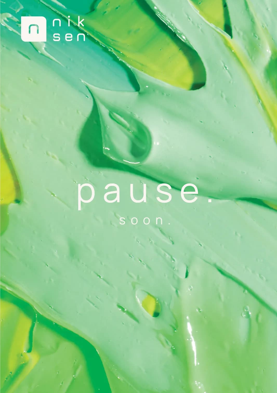 Niksen pause artwork — botanical gel
